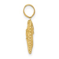 14K Yellow Gold Polished Open Wire Heart Pendant view 2