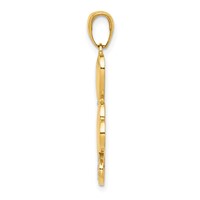 14K and White Rhodium Polished Hearts Pendant view 2