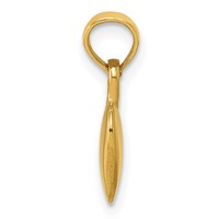 14K Yellow Gold Polished Solid 3-D Heart Pendant view 2