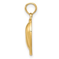 14K Polished Domed Heart Pendant view 2
