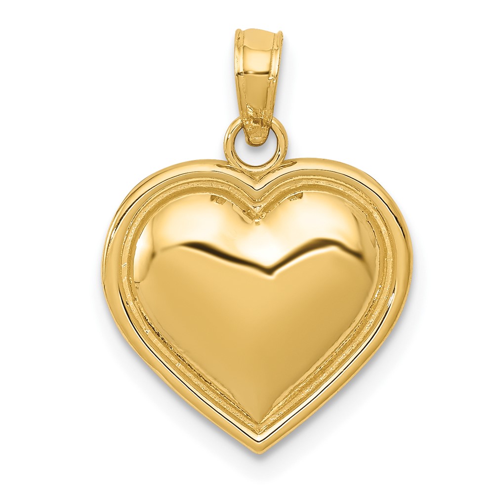 14K Polished Domed Heart Pendant