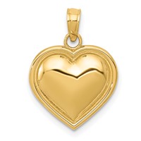 14K Polished Domed Heart Pendant view 1
