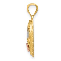 14K Tri-color Polished #1 Mom Shadowbox Pendant view 2