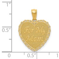 14K Yellow Gold Reversible for MY Mom Thanks for Everything Heart Pendant view 4