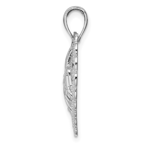 Gold Scalloped MOM Heart Pendant