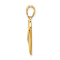 14K Yellow Gold Polished Mom Heart Pendant view 2