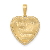 14K Yellow Gold Reversible for MY Sister Friends Forever Heart Pendant view 3