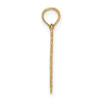 14K Yellow Gold Gold Polished Daddys Little Girl Textured Heart Charm view 2