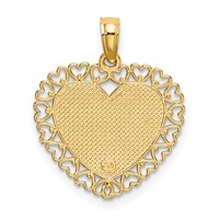 14K Yellow Gold Gold Polished Daddys Little Girl Textured Heart Charm view 4