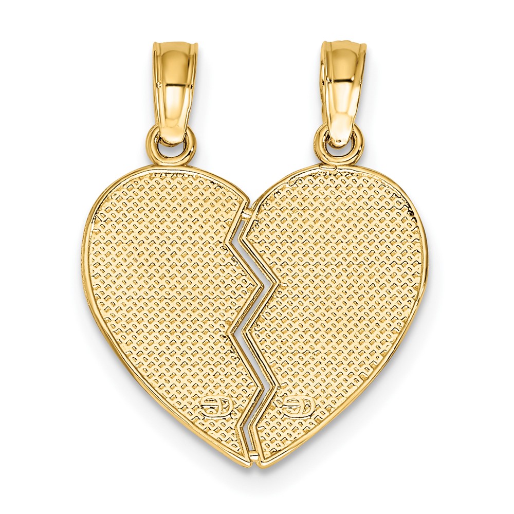 14k Break-Apart KEEP WATCH BETWEEN Heart Charm (K5224)