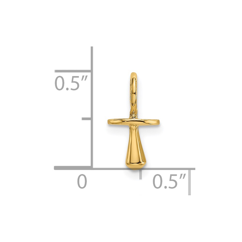 14K Gold Polished 3-D Pacifier Charm (K5237)