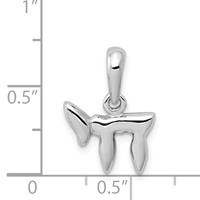 14K White Gold Polished Chai (Life) Pendant view 4