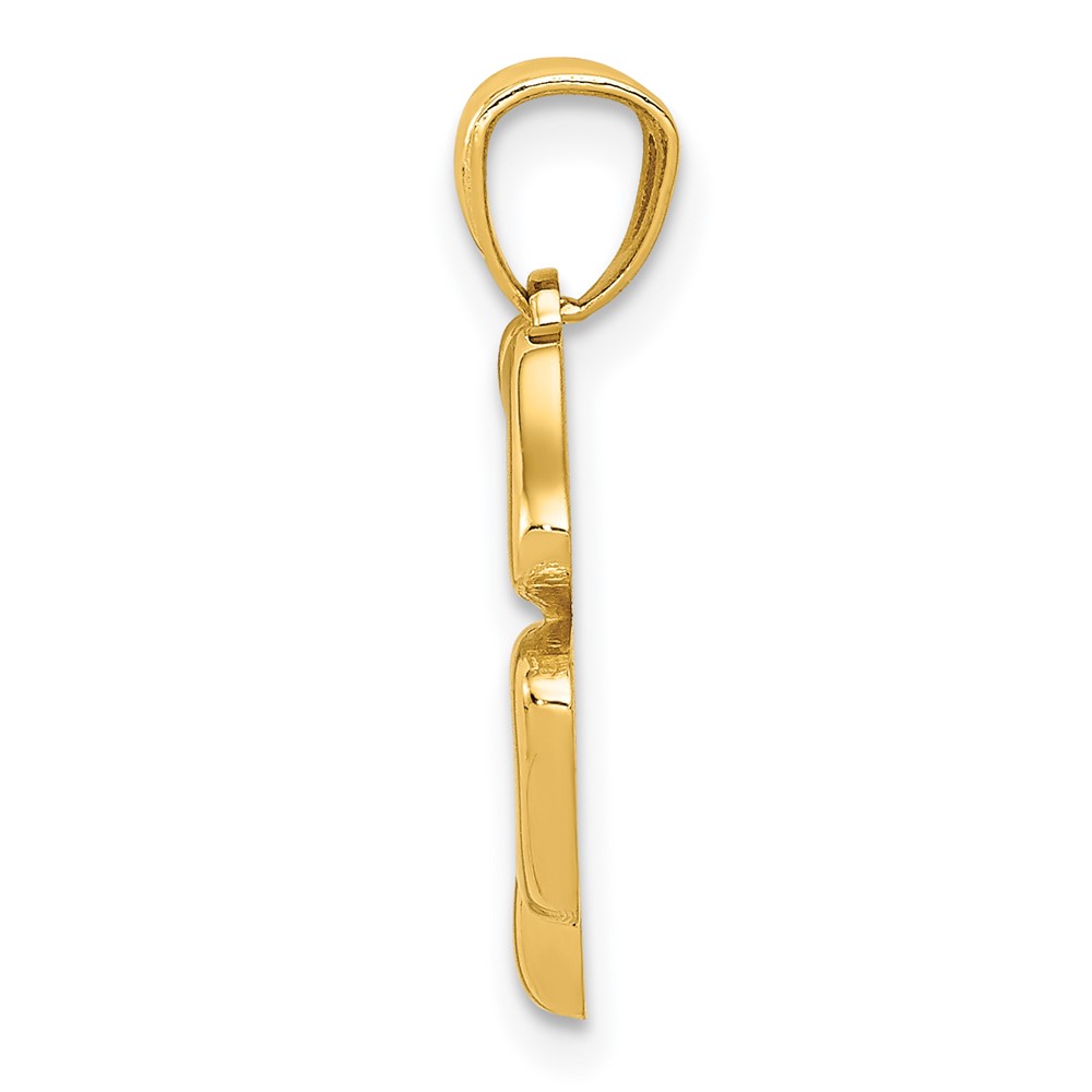 14k Gold Polished 4 Leaf Clover Pendant (K5267)