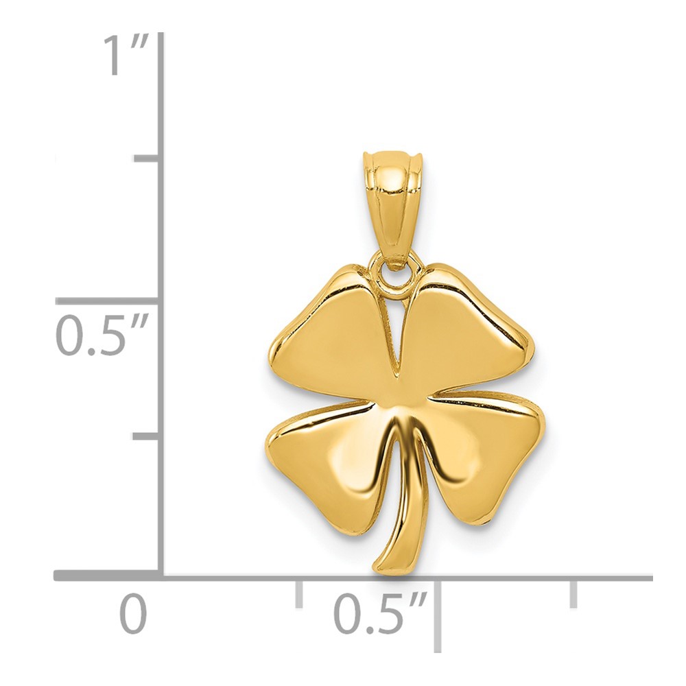 14k Gold Polished 4 Leaf Clover Pendant (K5267)