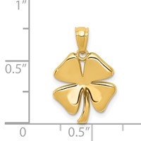 14K Yellow Gold Gold Polished 4 Leaf Clover Pendant view 3