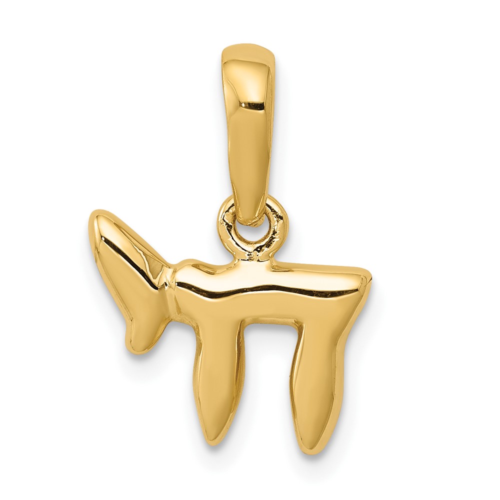 14K Yellow Gold Polished Chai Pendant