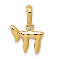 14K Yellow Gold Polished Chai Pendant view 1