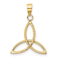 14K Yellow Gold Diamond Cut Trinity Pendant view 3
