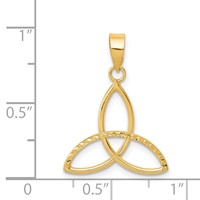 14K Yellow Gold Diamond Cut Trinity Pendant view 4