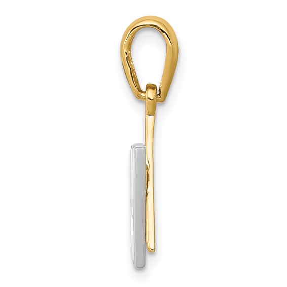 14K Two-tone Star of David with Shin Symbol Charm