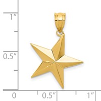 14K Yellow Gold Polished Star Pendant view 4