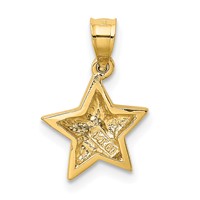 14K Yellow Gold Polished Small Star Pendant view 3