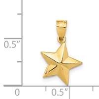 14K Yellow Gold Polished Small Star Pendant view 4
