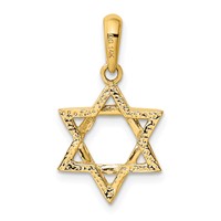 14K Yellow Gold Star of David Pendant view 3