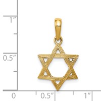 14K Yellow Gold Star of David Pendant view 4
