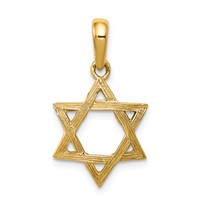 14K Yellow Gold Star of David Pendant view 1