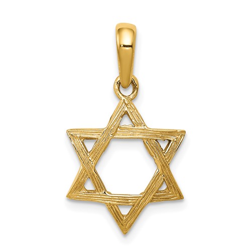 14K Yellow Gold Star of David Pendant