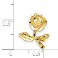 14K Satin Diamond-cut Rose Chain Slide view 4