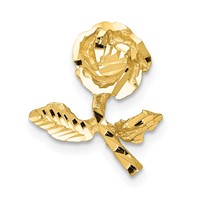 14K Satin Diamond-cut Rose Chain Slide view 1