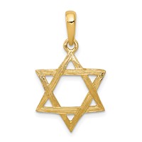 14K Yellow Gold Star of David Pendant view 1