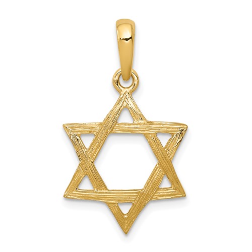 14K Yellow Gold Star of David Pendant