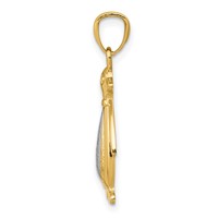 14K Two-tone Polished and Textured Penguin Pendant view 2