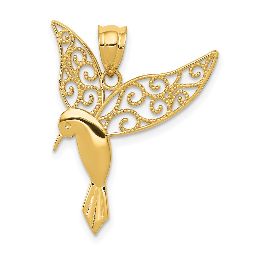14k Polished Hummingbird Pendant (K5321)