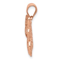 14K Rose Gold Polished Filigree Butterfly Pendant view 2