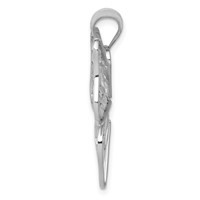 14K White Gold Polished Large Filigree Butterfly Pendant view 2