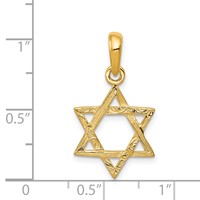 14K Yellow Gold Star of David Pendant view 4
