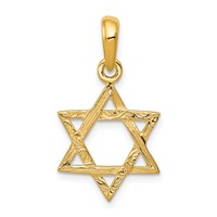 14K Yellow Gold Star of David Pendant view 1