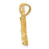14K Yellow Gold Gold Polished and Textured Eagle Pendant view 2