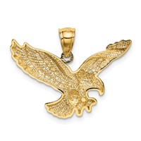 14K Yellow Gold Gold Polished and Textured Eagle Pendant view 3