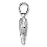 14K White Gold 3-D Polished Elephant Pendant view 2