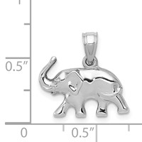14K White Gold 3-D Polished Elephant Pendant view 4