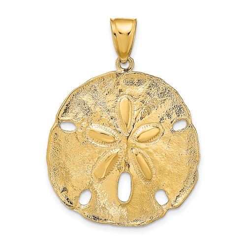 14K Yellow Gold Large Sand Dollar Pendant