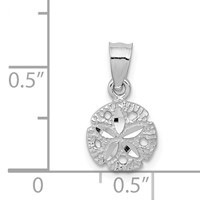 14K White Gold Sand Dollar Pendant view 4