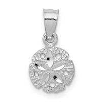 14K White Gold Sand Dollar Pendant view 1