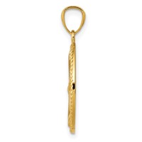 14K Yellow Gold Gold Polished Anchor Pendant with Rope Oval view 2