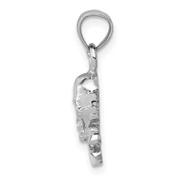 14K White Gold Skull and Crossbones Pendant view 2